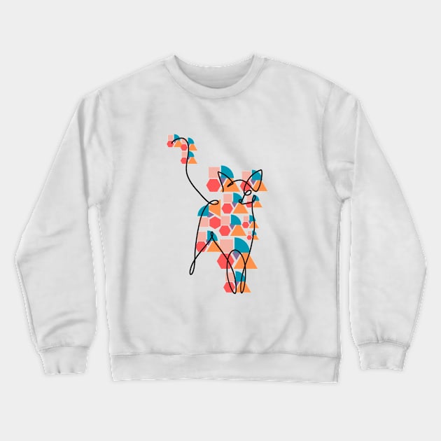 Geometric cat, basic shapes design Crewneck Sweatshirt by Lilac Elite